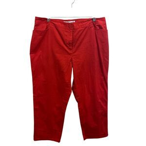 Jaclyn Smith Spencer Fit Crop Red Pants size: 16
